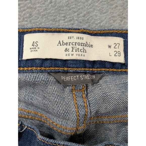 Abercombie Fitch Jeans Womens Size 4 Distressed Whiskers Stretch Ankel - Picture 14 of 15